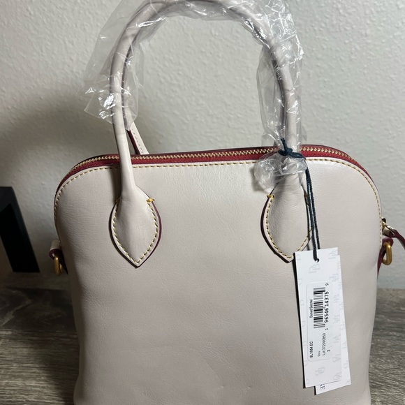 Dooney & Bourke Florentine Leather Domed Satchel in Ecru - Picture 2 of 7